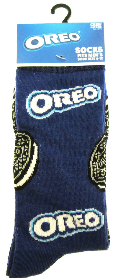 One Pair of OREO Crew Socks for Men Shoe Sizes 6 - 12